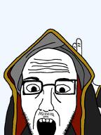 clothes finger glasses graduate_cap graduation mustache nuvariant open_mouth robe soyjak stubble traced transparent_background variant:unknown // 621x830 // 23.2KB