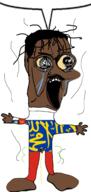 arm brown_skin clothes country crying flag full_body glasses hair hand leg mustache russia soyjak speech_bubble_empty variant:chudjak yellow_sclera // 914x1931 // 735.1KB
