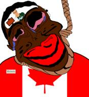 ack black_skin bloodshot_eyes brown_hair closed_mouth clothes countrywar crescent crying distorted eyes flag flag:canada flag:pakistan gemersonlakeandpalmer_(user) glasses hair hitler_mustache leaf looking_at_you muscles mustache noose pakistan plant red_eyes red_lips rent_free rope soyjak star_(symbol) star_and_crescent subvariant:chudjak_front subvariant:jartycuck subvariant:muscular_chud suicide text trend:jartycuck trend:slopjak variant:chudjak vein victorio water white_skin // 1050x1150 // 95.4KB
