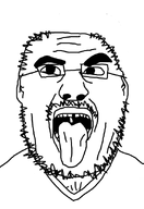 30_years_old calvinism coomer flart glasses hair open_mouth retard silly stubble teeth tongue_out variant:unknown // 618x897 // 61.1KB