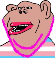 amerimutt brown_skin ear open_mouth pink_stubble stubble subvariant:impish_amerimutt tranny variant:impish_soyak_ears // 598x628 // 21.3KB