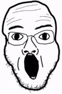 glasses open_mouth soyjak stubble variant:usb_soyjak // 170x255 // 35.9KB