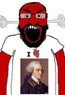 angry balding beard clothes glasses hair heart i_love john_hancock open_mouth red_skin soyjak subvariant:science_lover tshirt variant:markiplier_soyjak // 2819x4096 // 802.7KB