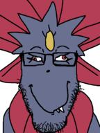 animal glasses grey_fur mustelid pokemon pokemon_dppt red_eyes sinnoh stubble variant:markiplier_soyjak video_game weasel weavile // 600x800 // 76.4KB