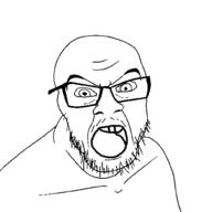 2018_int_mouth angry glasses mustache open_mouth soyjak stubble tongue variant:feraljak // 1500x1500 // 98.4KB