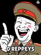 0_reppeys ai_generated blushing closed_mouth clothes coat collar_tabs collared_coat collared_shirt communism ear epaulettes ext=mp4 finger hammer_and_sickle hand hat hat_ornament jacket kuz laughing military military_hat military_jacket military_uniform necktie neutral open_mouth peaked_cap pixverse_ai reppey soviet_army_uniform soviet_union soyjak star_(symbol) star_hat_ornament text uniform variant:carterjak variant:kuzjak watermark // 480x640, 5.3s // 6.5MB