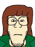 brown_hair daria female glasses long_hair neutral stubble subvariant:neutralplier variant:markiplier_soyjak // 600x800 // 15.9KB