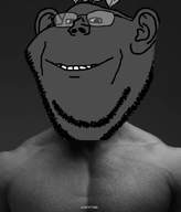 black_and_white broot buff glasses greyscale nas:gigachad stubble trend:gigajaks variant:impish_soyak_ears // 511x600 // 133.2KB