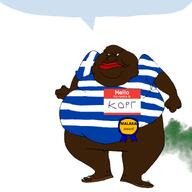 angry brap brown_skin flag:greece gassy greece greek_text hello_my_name_is_(sticker) korg_(namefag) sandals speech_bubble tiny_penis variant:meximutt // 1488x1488 // 185.7KB