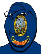 cornucopia flag:idaho food fruit glasses idaho looking_at_you smile soyjak stubble subvariant:wholesome_soyjak teeth template text united_states variant:gapejak // 582x772 // 67.4KB