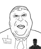 closed_mouth clothes doctor gigachad name_tag necktie punisher_face soyjak stubble text variant:alicia // 592x720 // 29.7KB