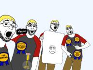 arm award badge clothes full_body glasses hand holding_object holding_phone looking_at_you meetup multiple_soyjaks nate operation_jew_york pointing sign soyjak stubble subvariant:neutralplier variant:a24_slowburn_soyjak variant:cobson variant:gapejak variant:markiplier_soyjak variant:nojak // 1280x960 // 75.7KB