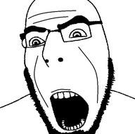 angry glasses open_mouth redraw soyjak stubble variant:cobson // 576x574 // 16.6KB