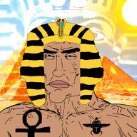 ankh beetle egypt meta:tagme op_is_a_retarded_lazy_faggot_for_not_tagging_his_own_shit pharoah subvariant:perceptive_chud tattoos variant:chudjak // 3196x3196 // 6.5MB