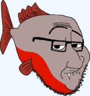 fangs fin fish glasses piranha series:animaljaks smile smug tail teeth variant:smugjak // 856x914 // 50.4KB