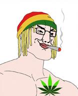 beanie blond chud chudcel dreads gigachad marijuana rastafari reggae smoking variant:chudjak weed white // 830x1024 // 186.9KB