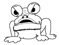 frog gaping_mouth glasses large_eyes stubble variant:killerfrog // 351x270 // 2.1KB