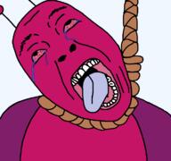 ack bug bugbo dead hanging noose open_mouth pink_skin rope variant:bernd // 771x723 // 45.3KB