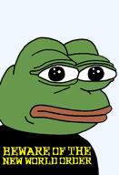 amphibian bald blue_background closed_mouth clothes frog green_skin lips looking_at_you nas nas:pepe new_world_order nwo pepe_the_frog politics tshirt // 1344x1973 // 77.8KB