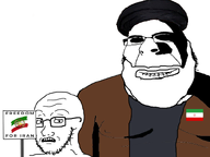 2soyjaks bald beard biting_lip flag:iran glasses impending_doom iran looking_to_the_left low_effort mouth_open ominous protest subvariant:hornyson subvariant:soyak_(concerned) text turban variant:cobson variant:soyak white_skin // 800x600 // 119.9KB