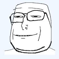 closed_mouth disproportionate distorted edited glasses long_nose modified scaled small_nose subvariant:wholesome_soyjak ugly variant:gapejak // 512x512 // 14.9KB