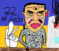 angry arm building button closed_mouth clothes communism donetsk ear flag glasses hair hammer_and_sickle hand millions_must_die russia soviet_union soyjak spade subvariant:pol_face text toilet ukraine variant:chudjak z_(russian_symbol) // 782x672 // 109.5KB