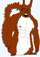 angry animal arm brown_eyes claw ear foot full_body glasses hand leg muscles mustache nipple open_mouth soyjak subvariant:feralsquirrel tail transparent_background trend:squirreljakking variant:feraljak // 2776x3938 // 1.1MB