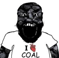 arm beard clothes coal coal_skin glasses hair heart i_love open_mouth soyjak subvariant:science_lover text tshirt variant:markiplier_soyjak // 800x789 // 255.9KB