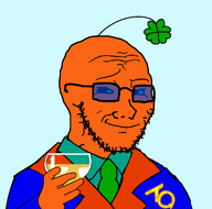 clothes clover glass glasses hand meta:namefags meta:op_took_a_selfie_of_xerself meta:self_insert orange_skin smirk smug stubble subvariant:soyak_(smirk) suit tqqt_(user) variant:soyak // 1742x1726 // 52.3KB