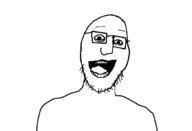 eyebags glasses happy open_mouth smile stubble variant:graftedswansonjak // 669x458 // 2.9KB