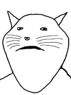 animal cat cat_ear closed_mouth ear sad snout soyjak subvariant:impish_meowjak swede_(artist) variant:impish_soyak_ears whisker // 598x800 // 12.2KB
