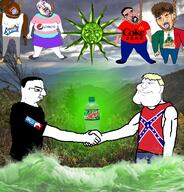 amerimutt arm artist:sectionalism black_skin bloodshot_eyes blue_eyes brown_skin buff coca_cola confederate dixie glasses glowing handshake hanging irl_background jarritos lips mexican_twink mexico mlg mountain mountain_dew nigger open_mouth pepsi perm purple_hair rope side_profile sky smile soda southern sprite stubble subvariant:mexiaryan sun tan_skin torso tranny variant:bernd variant:chudjak variant:kuzjak variant:meximutt wave yellow_hair // 1155x1206 // 1000.1KB