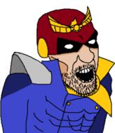 captain_falcon clothes f_zero helmet mask open_mouth soyjak stubble variant:kliksjak video_game // 219x255 // 40.7KB