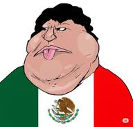 disgusted fat flag:mexico hair looking_to_the_left meta:ai_generated meta:tagme mexico satoko_houjou(namefag) variant:meximutt yellow_sclera // 1024x978 // 108.2KB