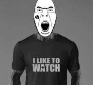 angry bbc clothes cuck gigachad glasses open_mouth queen_of_spades soyjak stubble subvariant:cobson_front tattoo text variant:cobson // 947x862 // 357.1KB