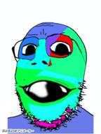 animated colorful deformed glasses japanese_text soyjak stubble subvariant:wholesome_soyjak text variant:gapejak // 300x400 // 385.9KB