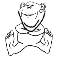 closed_mouth crossed_arms ear foot full_body sitting smile soyjak stubble variant:impish_soyak_ears // 1447x1447 // 96.3KB