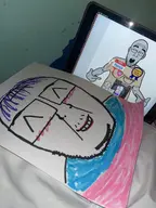 ^_^ bait blushing body_pillow drawfag irl irl_background marker purple_hair ship smile tranny troon troonella troonjaks variant:bernd variant:shirtjak white_skin // 4032x3024 // 3.4MB