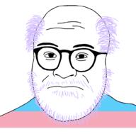 balding closed_mouth glasses hair mustache purple_hair purple_mustache purple_stubble soyjak stubble tranny variant:vivajak // 994x978 // 41.4KB