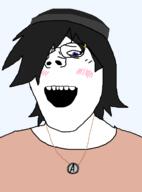 blue_eyes blush female glasses necklace open_mouth smile soy soylent subvariant:terryjak terry_crews(namefag) variant:soytan // 870x1174 // 20.4KB