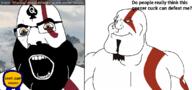 2soyjaks beard closed_mouth cuck god_of_war kratos longhouse niggerbabble open_mouth powerscaling queen_of_spades smile soyjak subvariant:mexiaryan teeth text variant:cobson variant:meximutt video_game young_kratos // 1137x532 // 221.3KB