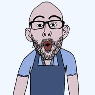 apron bald beard binging_with_babish chef clothes ear glasses jewtube lips mouth_open variant:nojak youtuber // 1863x1866 // 27.9KB
