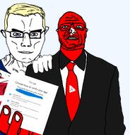 age_verification blonde_hair_ blue_eyes ceo clothes goverment hand hand_on_shoulder id'd id_verification keyed logo nazi_swastika necktie sidson smile subvariant:chudjak_front subvariant:muscular_chud suit united_kingdom variant:chudjak variant:sidjak verify youtube // 1684x1756 // 581.3KB