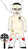 anime asian closed_mouth ear glasses hair japan kill_la_kill magnifying_glass matoi_ryuko naked nsfw panty_and_stocking penis small_eyes small_penis soyjak speech_bubble speech_bubble_empty subvariant:chudjak_front subvariant:obsessedchud variant:chudjak white_skin // 1092x1911 // 130.3KB