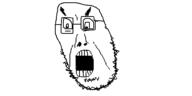 angry glasses oekaki open_mouth soyjak stubble variant:cobson // 500x250 // 12.7KB