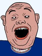 amerimutt black_sclera clothes ear flag flag:virginia flower foot hair latin_text open_mouth plant red_shirt soyjak spear state stubble teeth text transparent_background united_states variant:alicia virginia // 418x555 // 35.0KB