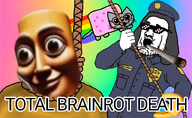 2soyjaks ack blunt brainrot clothes glasses great_meme_reset hair letter noose nyan_cat open_mouth police rainbow rope stubble suit sunglasses teeth text tung_tung_tung_sahur variant:unknown weed // 1600x980 // 1.0MB