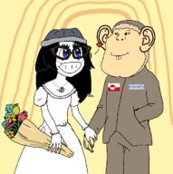 2soyjaks antiswarthy_(namefag) asian buck_teeth cute ear female femjak flowers hair holding_object marriage married meta:niggerniggernigeer soyjak subvariant:chinkaryan subvariant:chinkmutt variant:meximutt variant:soytan // 1193x1200 // 201.7KB