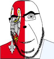 animal bird country eagle flag flag:greater_poland full_head glasses greater_poland hair looking_at_you open_mouth poland smile soyjak stubble teeth text transparent variant:cobson voivodeship // 775x849 // 101.3KB