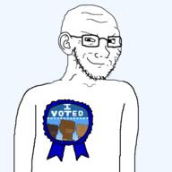 I_voted awards glasses meta:tagme smug stubble variant:soyak // 600x599 // 73.1KB